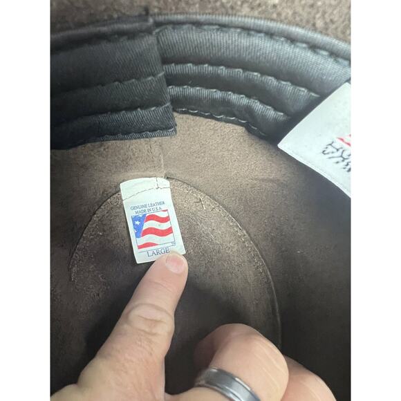 Minnetonka Genuine Leather Hat Size Large Brown Distressed - Picture 7 of 8